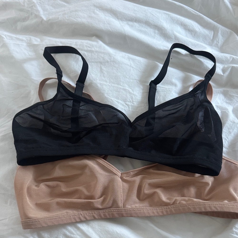 NEGATIVE Sieve Non-Wire Bra Black and Tan Size 2